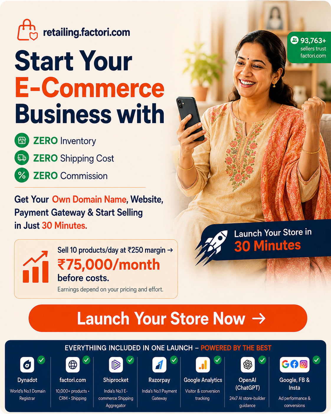 Launch your e-commerce website with factori.com